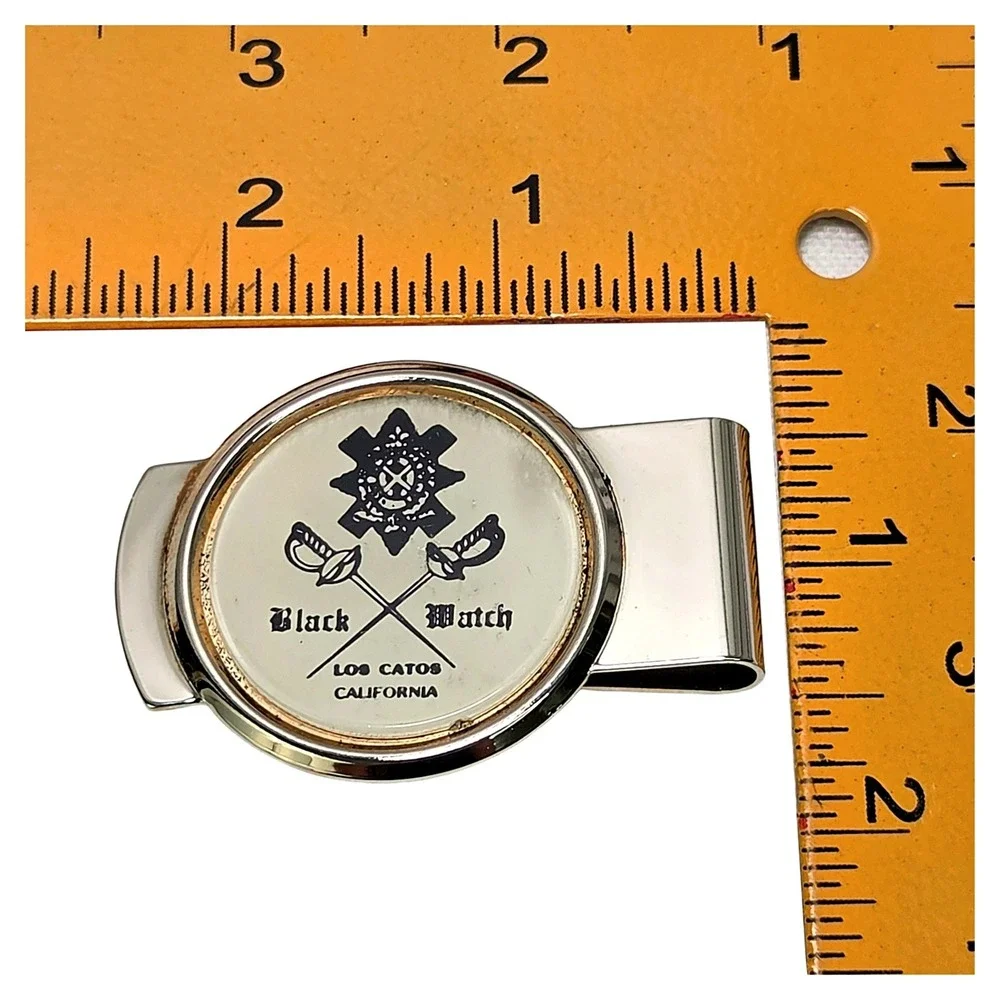 Vintage Black Watch Los Gatos Silver Tone Mens Money Clip Metal Accessory EUC